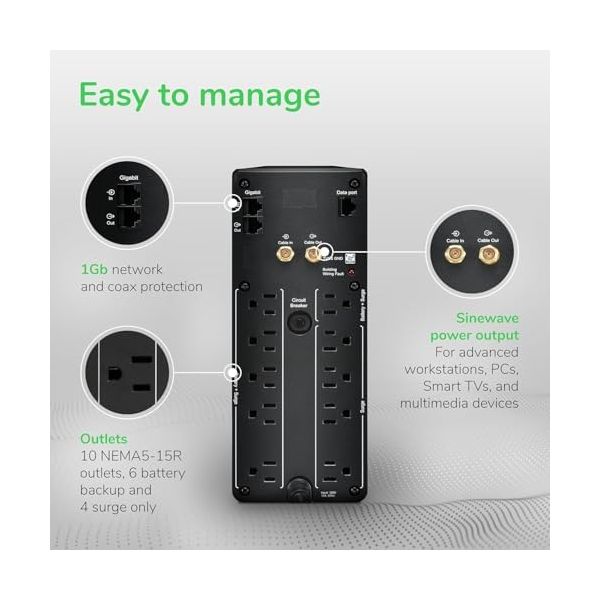 APC UPS Back-UPS Pro 1000VA Sinewave UPS