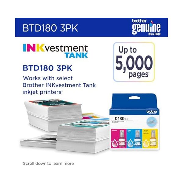 BROTHER GENUINE BTD1803PK 3-PACK HIGH YIELD CYAN