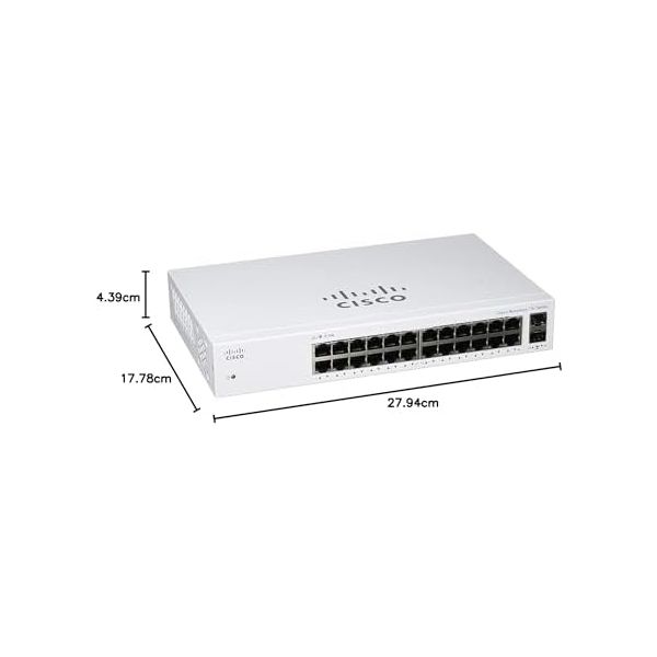 Cisco Business CBS110-24T Unmanaged Switch | 24 Port GE | 2x1G SFP Shared | Limited Lifetime Protection (CBS110-24T-NA)