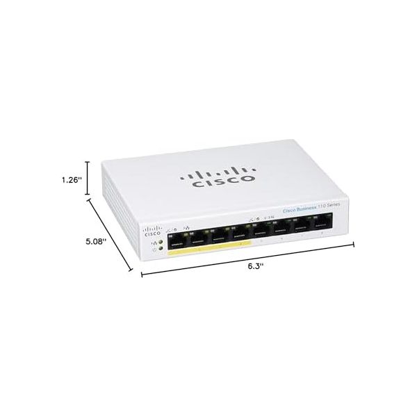 Cisco Business CBS110-8PP-D Unmanaged Switch | 8 Port GE | Partial PoE | Desktop | Ext PS | Limited Lifetime Protection (CBS110-8PP-D-NA)