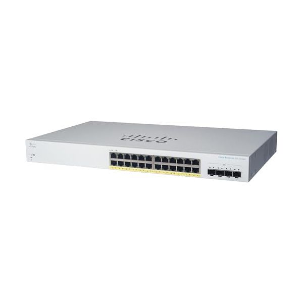 CISCO DESIGNED Business CBS220-24FP-4G Smart Switch | 24 Port GE | Full PoE | 4x1G SFP | 3-Year Limited Hardware Warranty (CBS220-24FP-4G-NA)