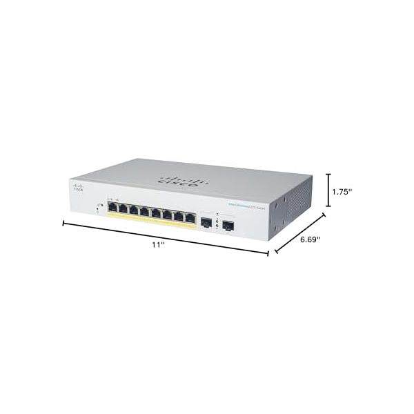 Cisco Business CBS220-8T-E-2G Smart Switch | 8 Port GE | 2x1G Small Form-Factor Pluggable (SFP) | 3-Year Limited Hardware Warranty (CBS220-8T-E-2G-NA)
