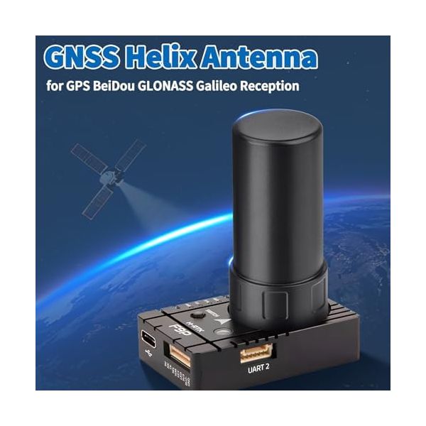 Bingfu 4-System GNSS Helix Antenna for GPS/BeiDou/GLONASS/Galileo | 28dB High Gain SMA Connector | IP65 Waterproof | Automotive Outdoor Positioning Antenna