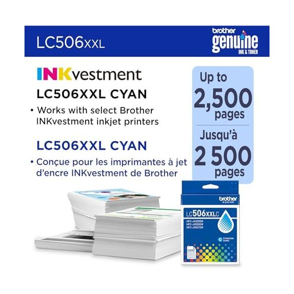 BROTHER GENUINE LC506XXLC SUPER HIGH YIELD CYAN INK CARTRIDGE
