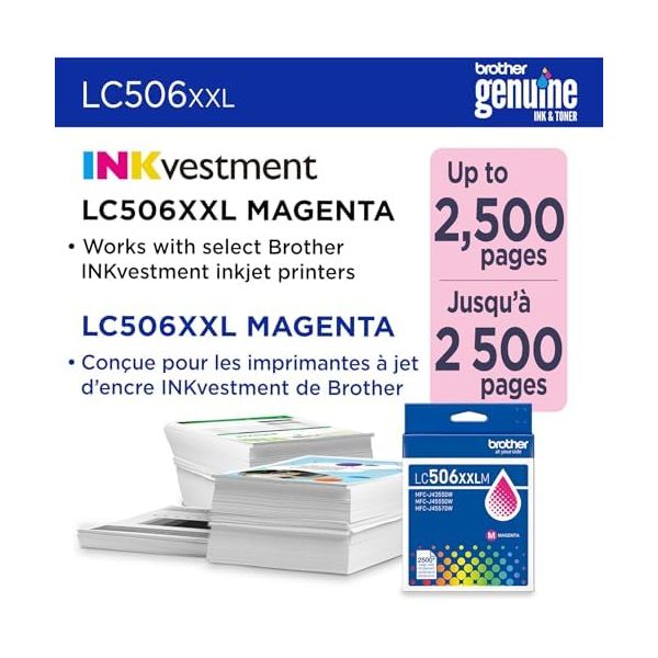 BROTHER GENUINE LC506XXLM SUPER HIGH YIELD MAGENTA INK CARTRIDGE
