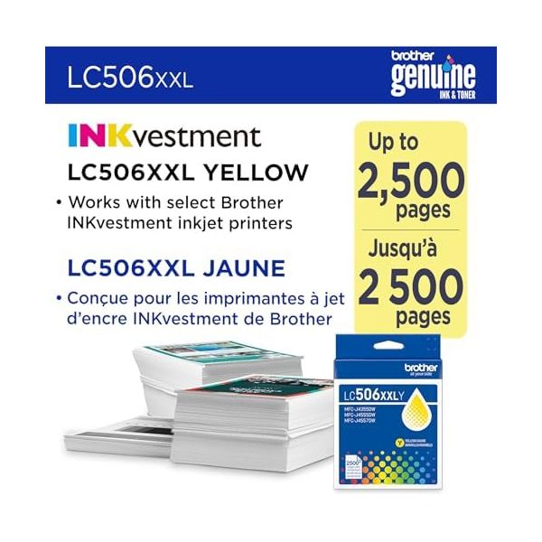 BROTHER GENUINE LC506XXLY SUPER HIGH YIELD YELLOW INK CARTRIDGE