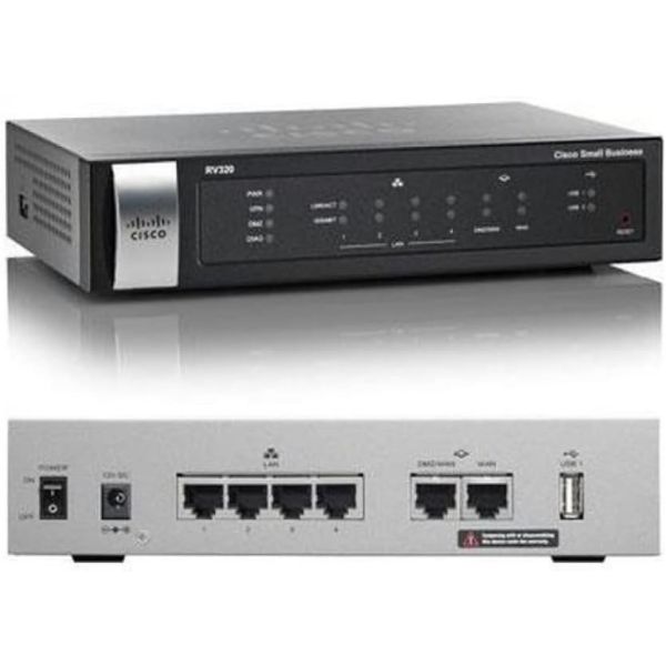 CISCO DESIGNED Rv320 Dual Wan VPN Router - 6 Ports - Desktop (Renewed)