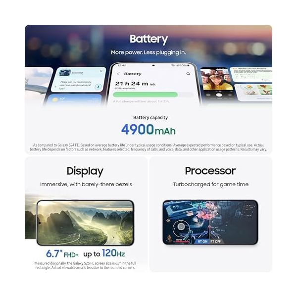 SAMSUNG Galaxy S25 FE Cell Phone (2025)