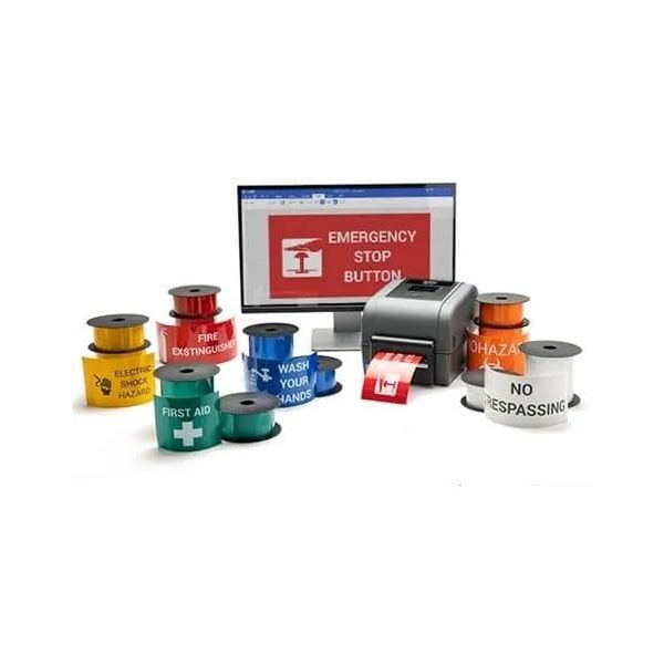 SAFETY SIGN & FACILITY ID LABEL PRINTING SOLUTION - INCLUDES DESKTOP PRINTER WIT