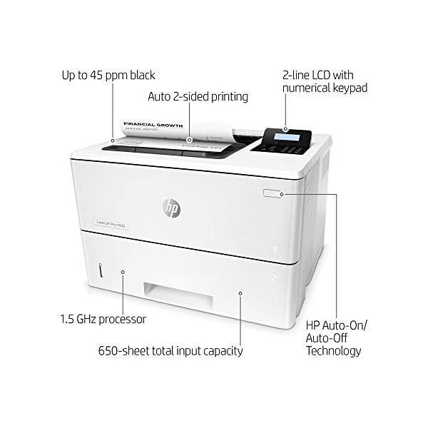 HP LaserJet Pro M501dn Duplex Printer with One-Year