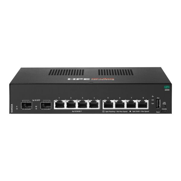 HPE Aruba Networking CX 6000 8p 10M/100M/1G 2p SFP 1G - switch - 8 ports - managed - rack-mountable - S4R22A#ABA