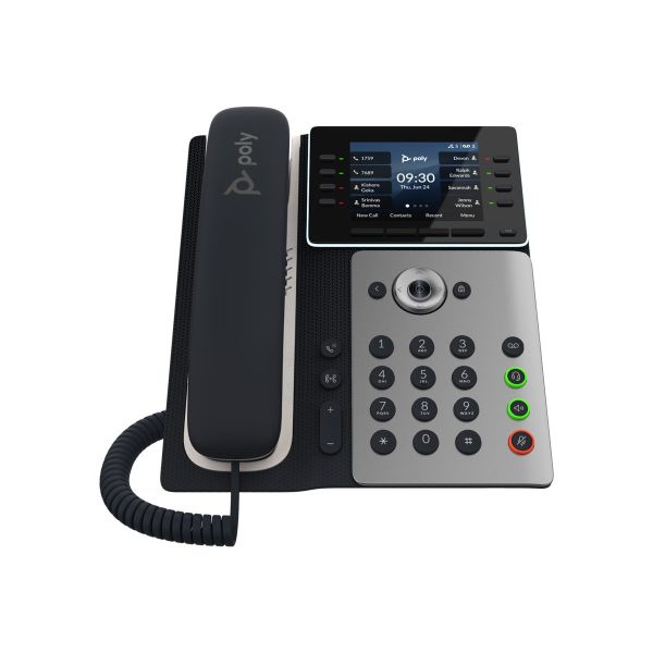 Poly Edge E350 IP Phone - Corded - Corded/Cordless - Wi-Fi, Bluetooth - Desktop, Wall Mountable - Black - 89B53AA#ABA