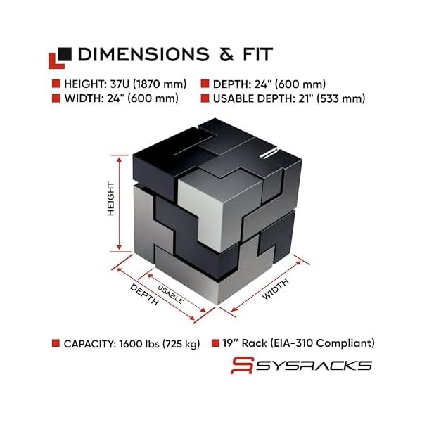 37U Server Rack Cabinet – 24
