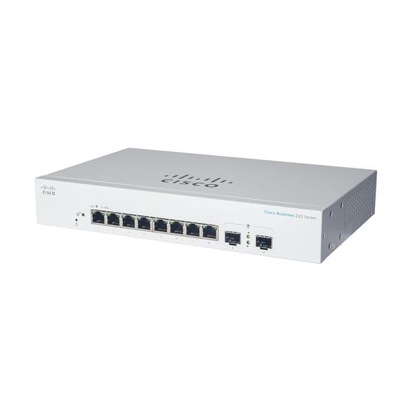 Cisco Business CBS220-8T-E-2G Smart Switch | 8 Port GE | 2x1G Small Form-Factor Pluggable (SFP) | 3-Year Limited Hardware Warranty (CBS220-8T-E-2G-NA)