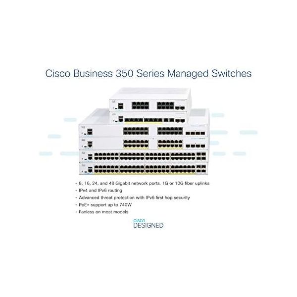 Cisco Business CBS350-8T-E-2G Managed Switch | 8 Port GE | Ext PS | 2x1G Combo CBS350-8T-E-2G-NA (Renewed)