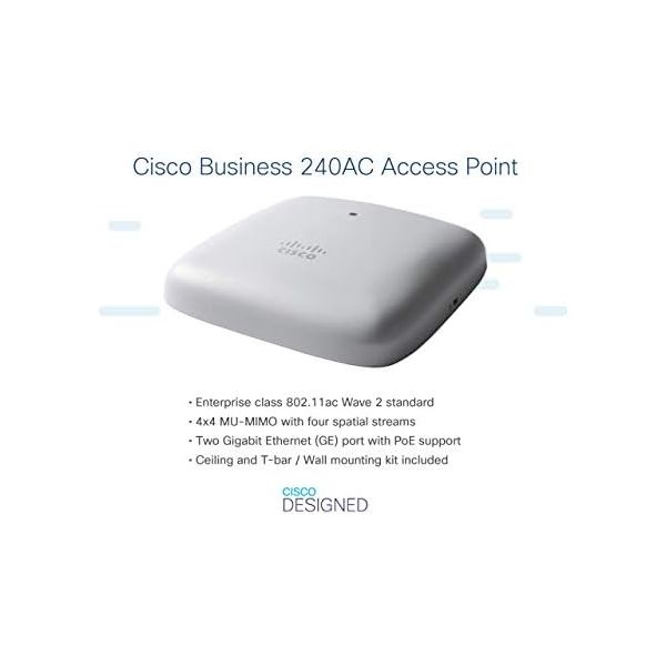 Cisco Business 240AC Wi-Fi Access Point | 802.11ac | 4x4 | 2 GbE Ports | Ceiling Mount | 3 Pack Bundle | Limited Lifetime Protection (3-CBW240AC-B)