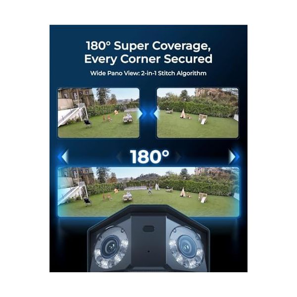 REOLINK Duo 3 PoE 16MP UHD Dual-Lens PoE Security Camera with 180° Panoramic View