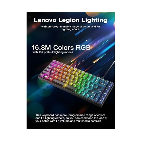 Lenovo Legion K510 Mini Pro Wired Mechanical Gaming Keyboard - 75% Compact Design