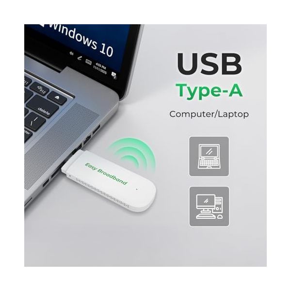 EIOTCLUB 4G LTE USB WiFi 6 Dongle - Portable Mobile Hotspot High-Speed