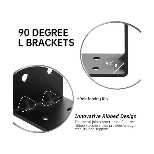 4 PCS Heavy Duty Steel Corner Brackets
