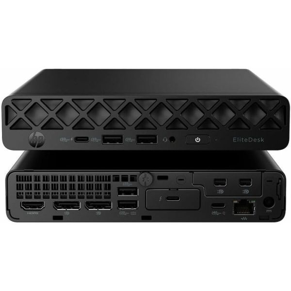 HP EliteDesk 8 G1a Mini PC Desktop Computer - AMD Ryzen 5 220-16 GB RAM - 512 GB SSD - Jack Black - Windows 11 Pro - Radeon 740M Graphics - English Keyboard
