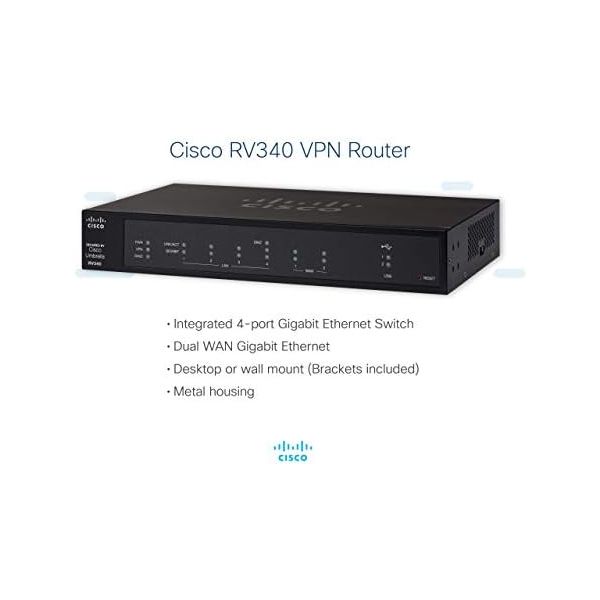 Cisco RV340-K9-NA RV340 Dual WAN Gigabit Router (Renewed)
