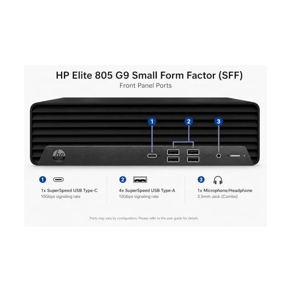 HP Desktop PC Elite SFF G9| 6-core 5GHz Ryzen-5 Processor(1.3 Times Faster Than Intel i7-1255U) | 16GB DDR5 RAM