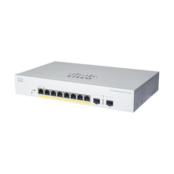 Cisco Business CBS220-8T-E-2G Smart Switch | 8 Port GE | 2x1G Small Form-Factor Pluggable (SFP) | 3-Year Limited Hardware Warranty (CBS220-8T-E-2G-NA)