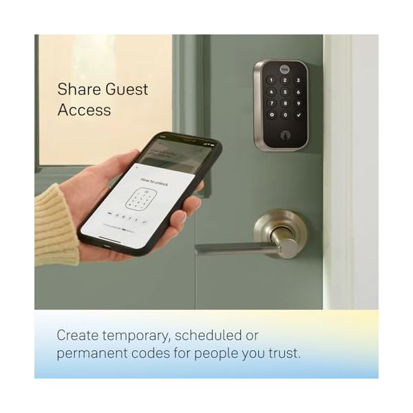 Yale Assure Lock 2 Keyless Entry Smart Deadbolt with Wi-Fi - Black Suede Electronic Door Lock with Keypad
