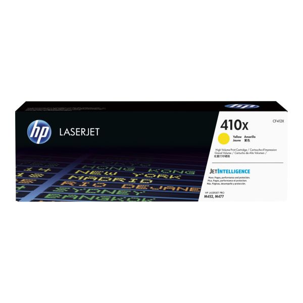 HP 410X (CF412X) Original High Yield Laser Toner Cartridge - Single Pack - Yellow - 1 Each - CF412X