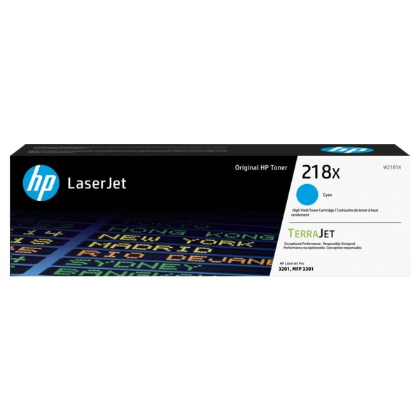 HP 218X Original High Yield Laser Toner Cartridge - Cyan - 1 Each - W2181X