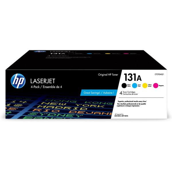 HP 131A Original Laser Toner Cartridge - Combo Pack - Black, Cyan, Magenta, Yellow - 4 / Carton - CF210AQ1