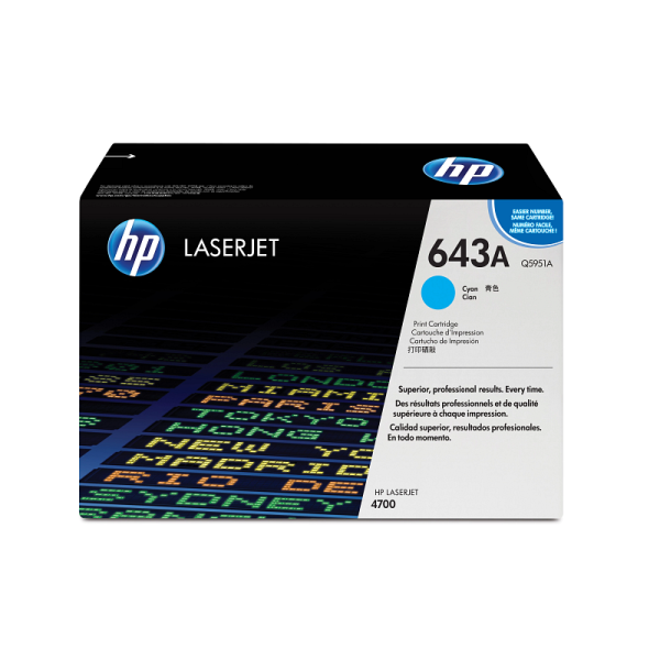 HP 643A Cyan Original LaserJet Toner Cartridge (Q5951A)