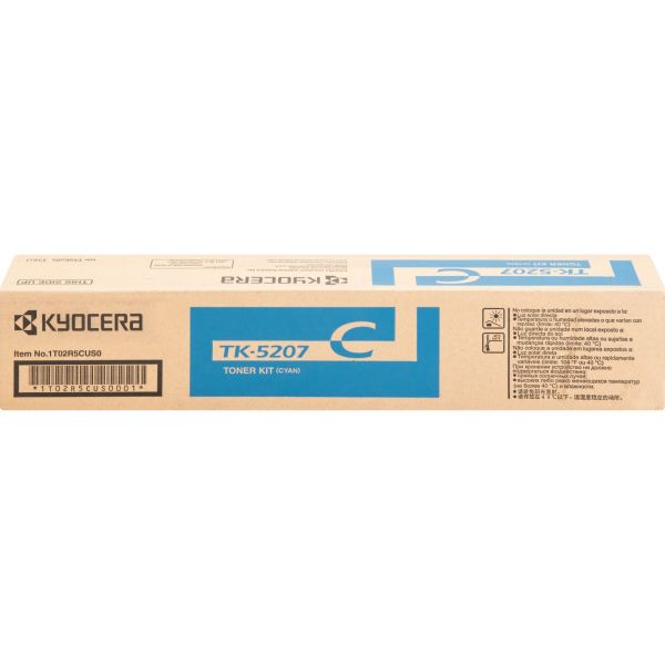  KYOCERA TK-5207C Cyan Toner Cartridge (Yield: 12K @ 5%) - 1T02R5CUS0
