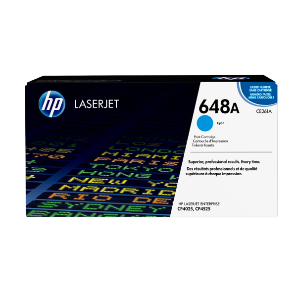 HP 648A Cyan Original LaserJet Toner Cartridge (CE261A)