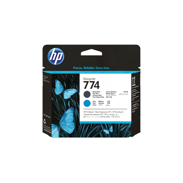HP 774 Matte Black/Cyan DesignJet Printhead (P2W01A)