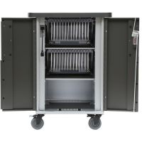 Bretford T30C-P-DC-US EVER Charging Cart USB for up to 30 devices, w/180° front doors, w/Back Panel